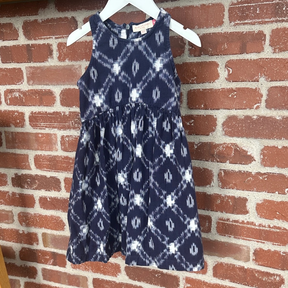 Pink Chicken Navy Blue and White 5T Dress